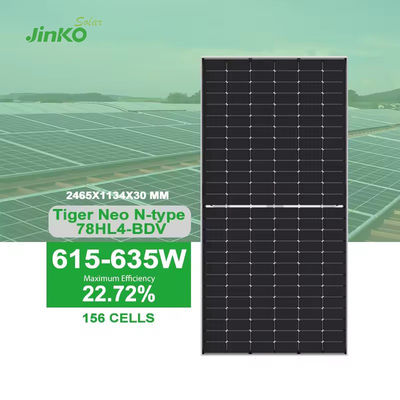 Jinko BIFACIAL 615W 620W 625W 635W Tiger Neo N tipo 78HL4-BDV paneles solares con buena