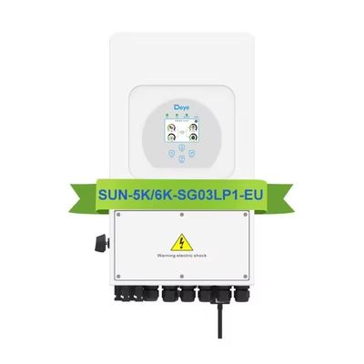 Frecuencia de salida de 50/60Hz Deye SUN-3.6 5 6K-SG03LP1-EU Inversor híbrido de energía solar de 8kw