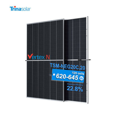 Modulo fotovoltaico Trina 620W 635W Panel solar monocristalino de doble vidrio para sistema de energía solar