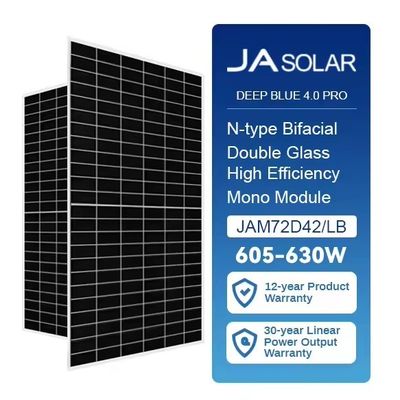 JA Solar Mono 605W 610Watt 615Watt 620W 625W 630W Panel solar medio cortado de tipo N Ventas 2023
