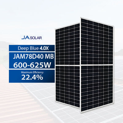 IP68 Caja de unión JA Solar Azul profundo 4.0 600-625W Modulo fotovoltaico bifacial Paneles solares mono