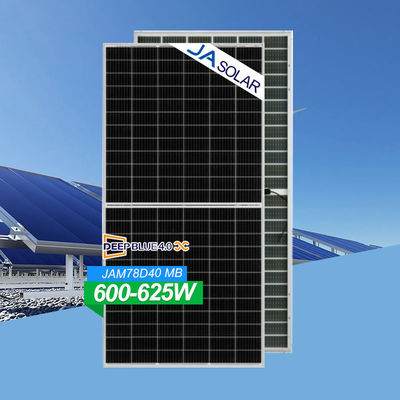 Módulo mono de media corte de vidrio bifacial de tipo JA N 615W 620W 625W Panel solar