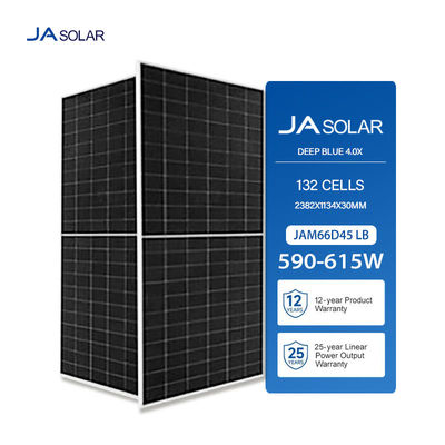 Marco de aleación de aluminio anodizado JA SOLAR Media célula solar de 590W a 615W para el hogar 25