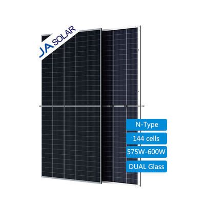 Panel solar JA azul profundo 575W 580W 585W 590W 595W 600W módulos fotovoltaicos bifaciales de vidrio doble