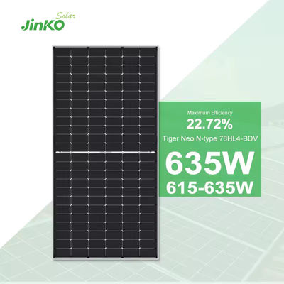 Panel solar bifacial de vidrio doble tipo N 615-635W con 22,7% de eficiencia de Jinko