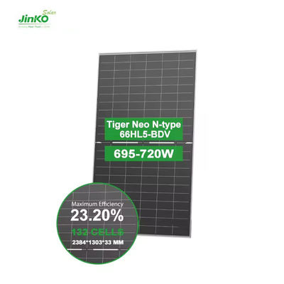 Panel solar fotovoltaico mono de medio corte 700w N Tipo HJT Tolerancia de potencia bifacial 0- 3%
