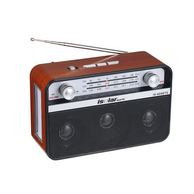 Radio inalámbrica de alto sonido alimentada por energía solar con reproductor de música FM AM SW 3 Banda y altavoz BT