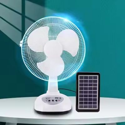 18W ventilador solar recargable ventilador solar AC DC con luz LED para el hogar