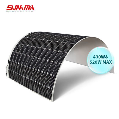 Peso ligero Panel solar flexible mono Sunman con 430W/520W y tamaño de célula 166mmx166mm