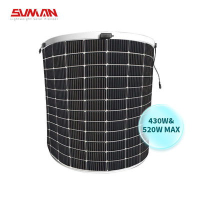 Peso ligero Panel solar flexible mono Sunman con 430W/520W y tamaño de célula 166mmx166mm