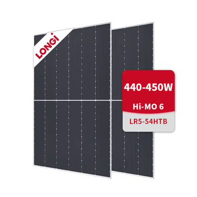 LONGi Hi-MO 6 LR5-54HTB 440-450M Paneles solares bifaciales de media célula Todo negro 440W-450W 23%