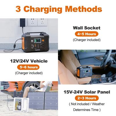 Estación de energía portátil con batería de litio recargable solar de 500W con controlador MPPT