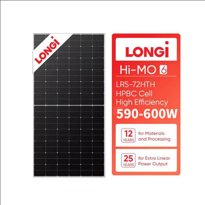 Kit de células de paneles solares de vidrio único 585W LONGi Hi-MO 6 LR5-72HTH con una eficiencia del 23,2%