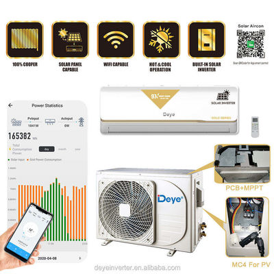 Unidad de aire acondicionado solar de fácil instalación 12000BTU 18000BTU 24000BTU ACDC híbrido