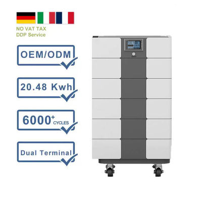 Solución de almacenamiento de energía fuera de la red 51.2V 100Ah Batería de fosfato de hierro y litio apilable