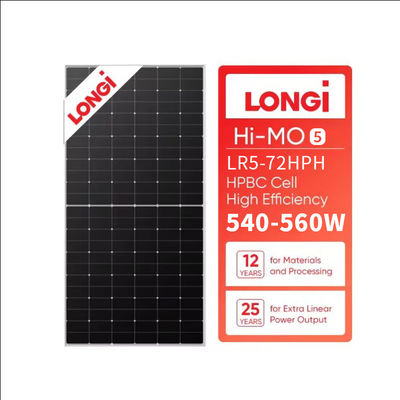 LONGi Hi-MO 5m LR5-72HPH 540-560M Paneles solares de celdas medias 540W 545W 550W 555W 560W