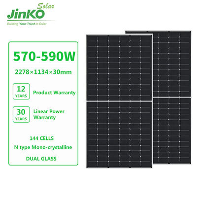 575W Jinko Tiger Neo N-tipo 72HL4-BDV Paneles solares bifaciales para el sistema de energía solar