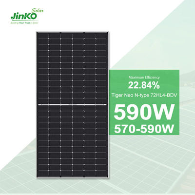 575W Jinko Tiger Neo N-tipo 72HL4-BDV Paneles solares bifaciales para el sistema de energía solar