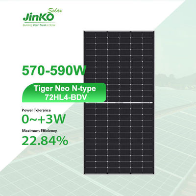 Panel solar Jinko 570-590 Watt Bifacial Jinko Tiger Neo tipo N 72HL4-BDV para proyectos