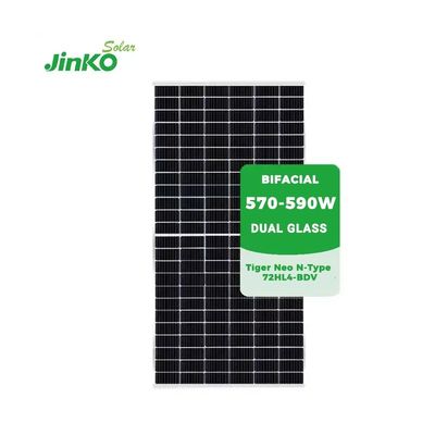 182mmx182mm Tamaño de la célula Jinko 590w Bifacial módulo solar 585w 575w Panel solar de doble vidrio