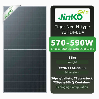 Jinko Solar Tiger Neo paneles solares fotovoltaicos de tipo N 590W 585W 580W 575W 570W para el sistema solar en red