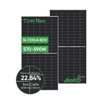Jinko Solar 565-585W Tiger Neo Modulos fotovoltaicos de tipo N con 144 celdas y tolerancia de energía