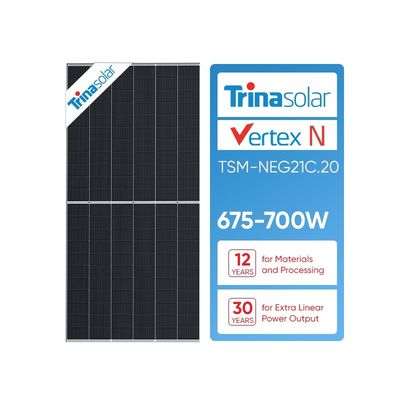 Modulo de doble vidrio Trina Solar Vertex TSM-NEG21C.20 670w 675w 680w 685w 690w 695w