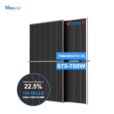 Trina Solar Vertex Bificial tipo N 675W 680W 685W 690W 695W 700W paneles solares para el sistema de energía solar