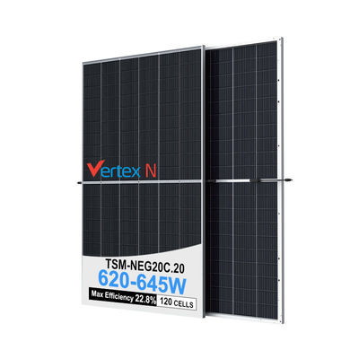 620W 625W 630W 635W 640W 645W Panel solar de tipo N monocristalino de doble cristal Vertex N
