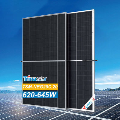 Trina Vertex N tipo 640W 645W bifacial de vidrio doble módulo monocristalino paneles solares para el hogar