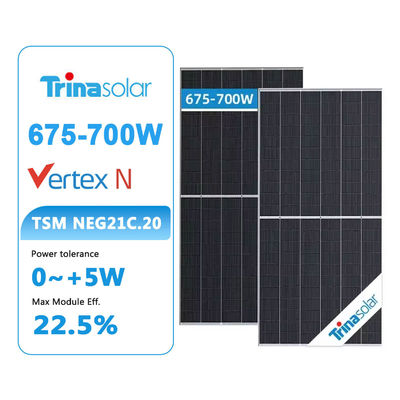 Los paneles solares bifaciales de Trina tipo N 680W 700W de potencia para el hogar con tamaño de célula de 210mmx210mm