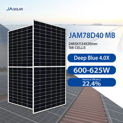 156 celdas Mbb 600W panel solar bifacial JA de tipo N con cable 12AWG en almacén Eu