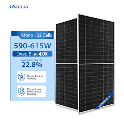 182mmx182mm Tamaño de la célula tipo N 590W 595W 600W 605W 610W 615W Panel solar mono negro completo