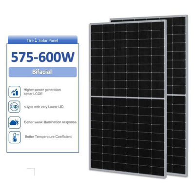 575-600W Bifacial de media célula de vidrio doble Ja paneles solares fotovoltaicos con certificado IEC ISO TUV
