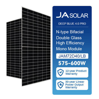 182mmx182mm Tamaño de célula JAM72D40LB 575w-600w Azul profundo 4.0 Pro Panel solar bifacial tipo N