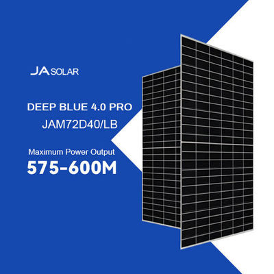 Vidrio de 2.0 mm tipo N Azul profundo 575W-600W Paneles solares mono Bifacial módulo fotovoltaico JAM72D40 LB
