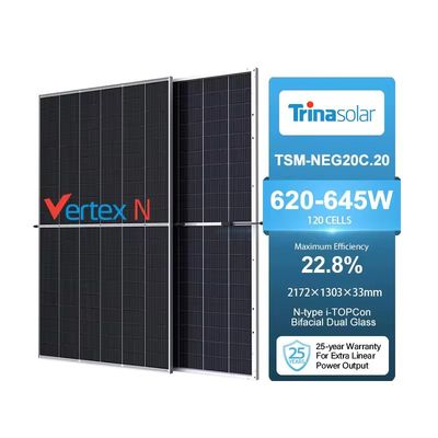 Trina Solar TSM-NEG20C.20 620-645W módulo solar mono fotovoltaico bifacial de tipo N para sistemas fotovoltaicos