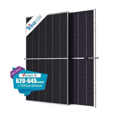 Panel solar fotovoltaico bifacial de vidrio doble 620-645W La solución solar para el hogar