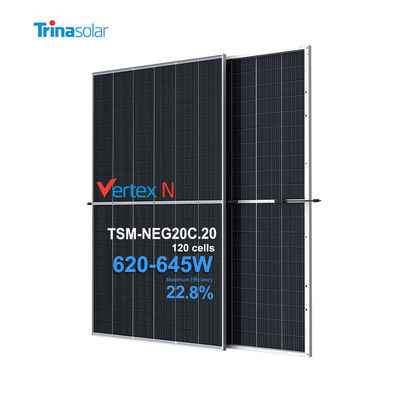 Dimensiones del panel 2172x1303x33mm Trina 620-645W Panel solar bien diseñado para el sistema de paneles