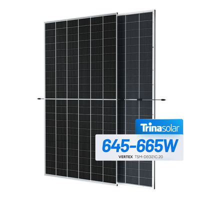 Panel solar Trina Vertex TSM-DEG21C.20 645-665W Modulo monocristalino bifacial de vidrio doble