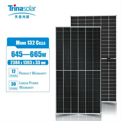 2384x1303x35mm Dimensiones del panel Trina Solar Vertex Panel solar monocristalino para el hogar 660W
