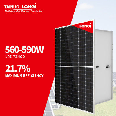 Longi Solar Himo 7 560w Media célula Bifacial de Nivel 1 Paneles solares 565w 570w 575w 580w 585w 590 Watts Módulo Pv