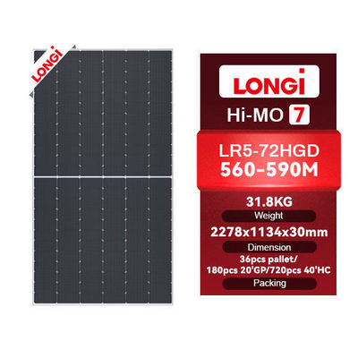 Modulos solares de tipo Longi Hi Mo 7 N 580W 585 Watt 575 590 W LR5-72HGD Paneles solares HPDC