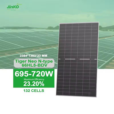 695W 700W 710W 715W 720 Watt Panel fotovoltaico solar bifacial de doble vidrio con tolerancia de potencia del 0- 3%