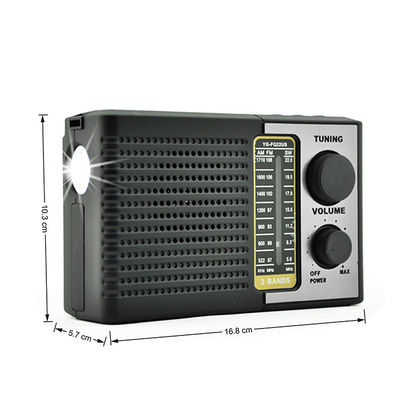 Radio con energía solar recargable multifunción AM FM Radio Música con linterna LED