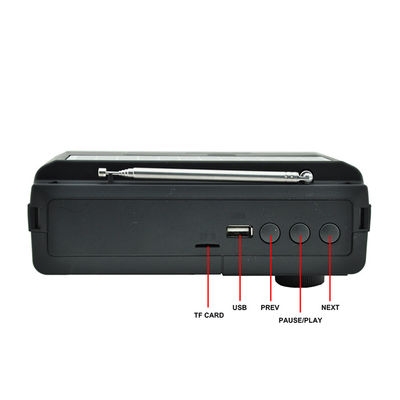 Radio portátil con energía solar 2W con altavoz y luz LED