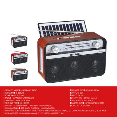 5V 1W Panel Solar Radio Energía solar Radio portátil estilo retro