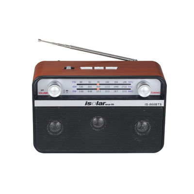 Mp3 Fm Am Sw 3 Band Radio con energía solar Retro altavoz inalámbrico Radio con linterna solar