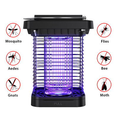 1300V USB recargable con energía solar Bug Zapper Linterna Mosquito Zapper lámpara UV Blanco frío