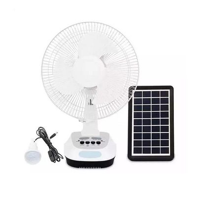 Mejor vendido AC / DC operación de la parrilla de metal 12 pulgadas 3 cuchillas recargable hogar ventiladores solares ventilador eléctrico recargable
